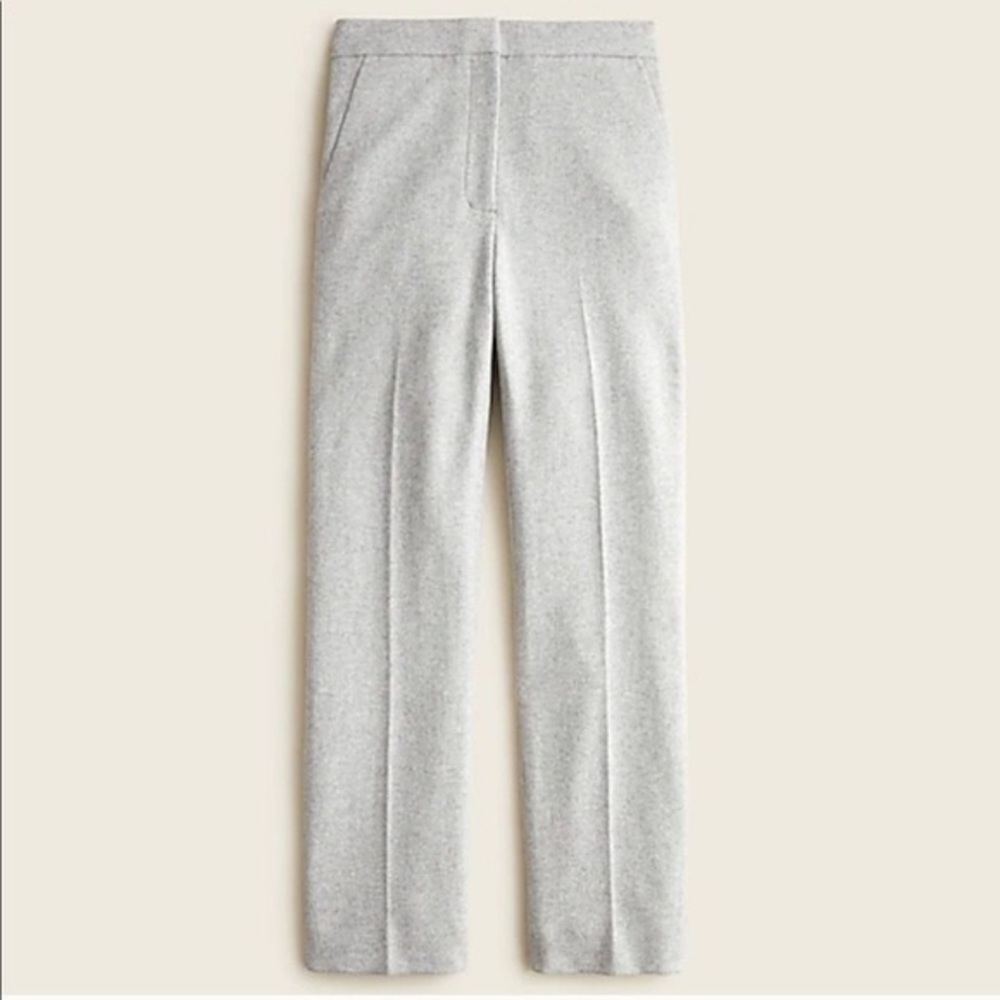 JCrew Tall Straight Leg Pant in Italian Knit Wool - 8T Cozy Heather Grey